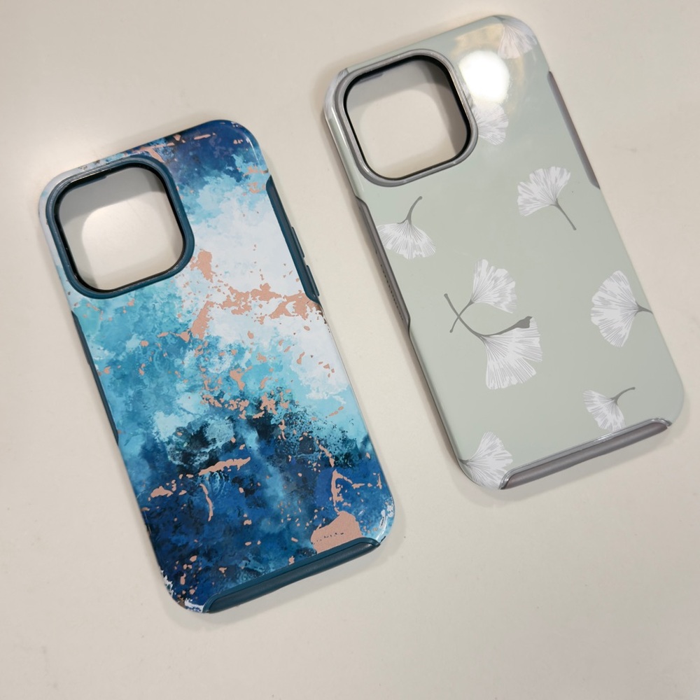 OtterBox Blue and Green Gray Phone Cases with Artistic Designs